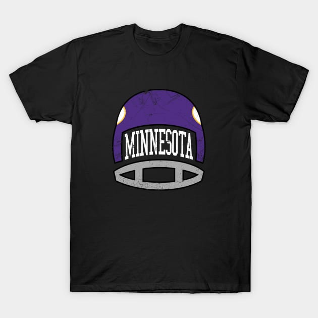 Minnesota Retro Helmet - Purple T-Shirt by KFig21